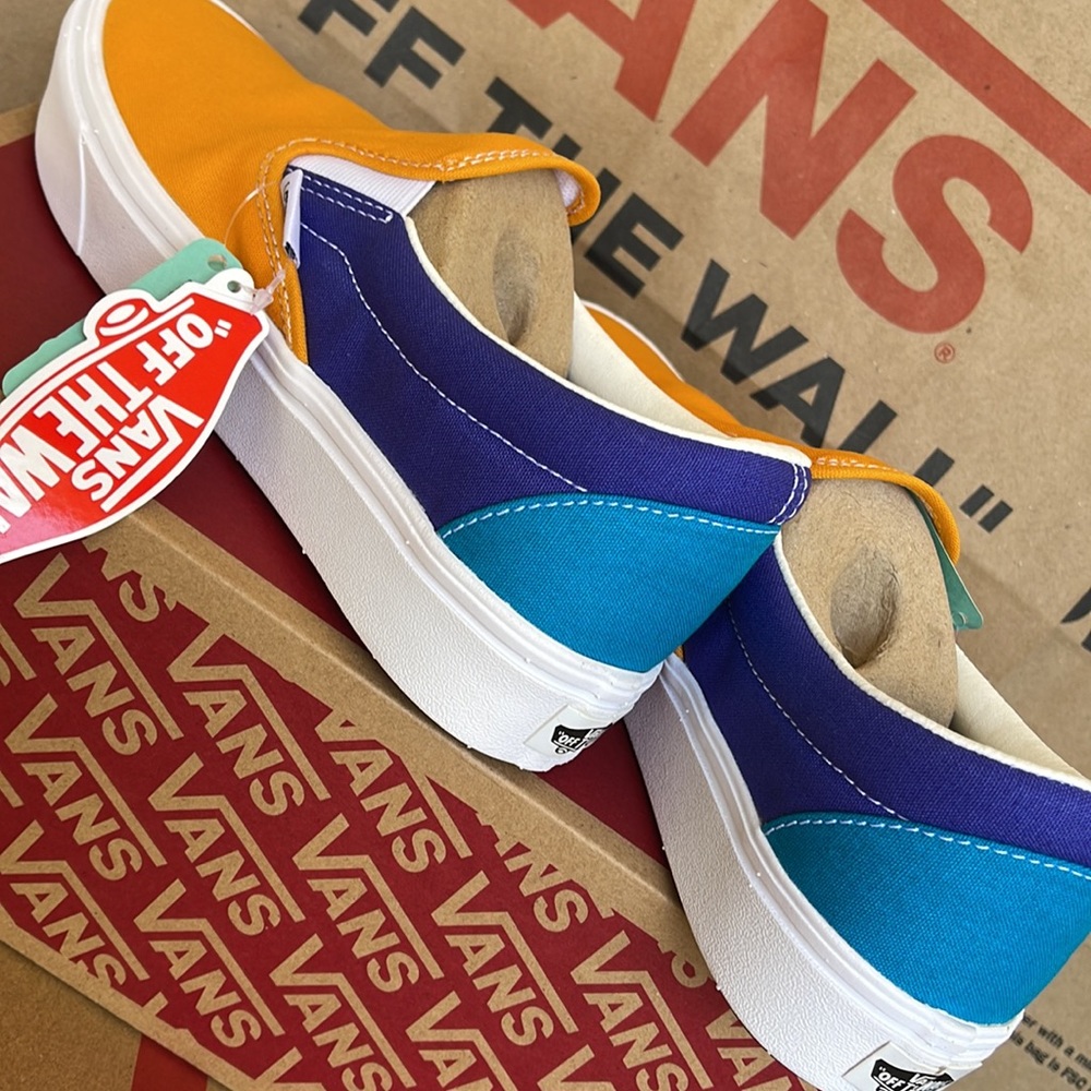 Vans Comfycush Slip-On Multi Block Multi/True White sneakers WMNS - Picture 15 of 16